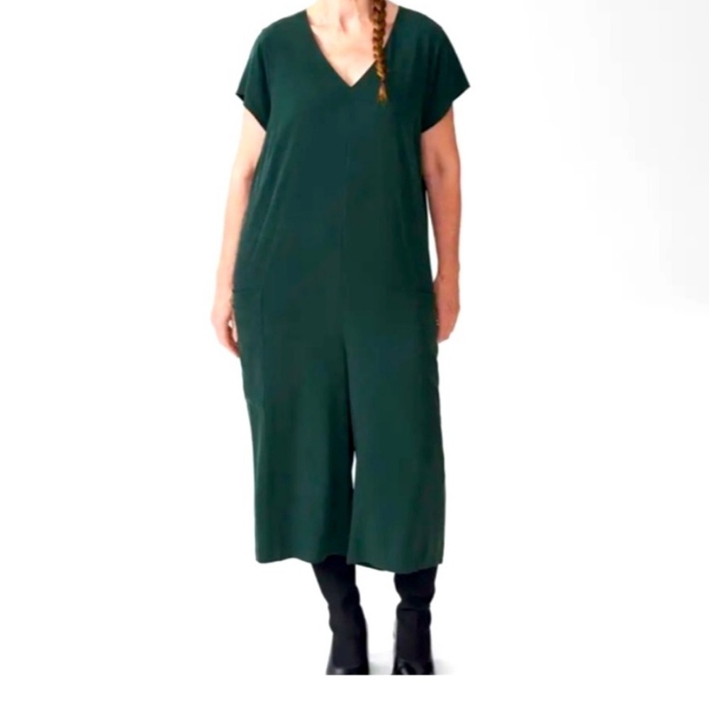 Universal Standard Forest Green V-Neck Jumpsuit